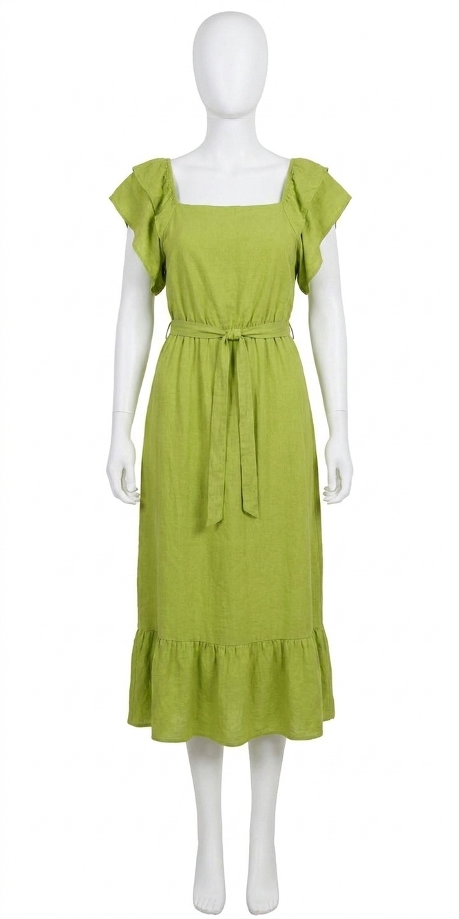NEW GIGI MODA latera midi dress in lime
